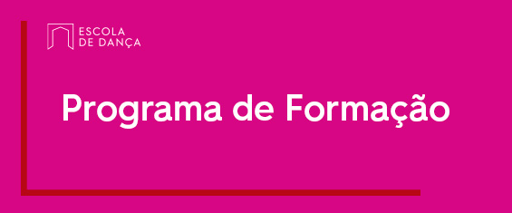 imagem de fundo rosa, no centro escrito em branco "Programa de Formação"